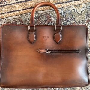 Berluti "Deux Jours" Leather Briefcase Colour: Cacao Intenso Venezia Calf Leathe